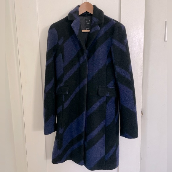 Armani Exchange A|X Midi Length Wool Blend Blazer/Overcoat - Picture 1 of 5